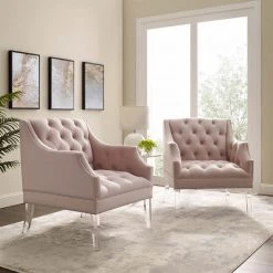 Modway Proverbial Armchair Performance Velvet Set Of 2 Living Room