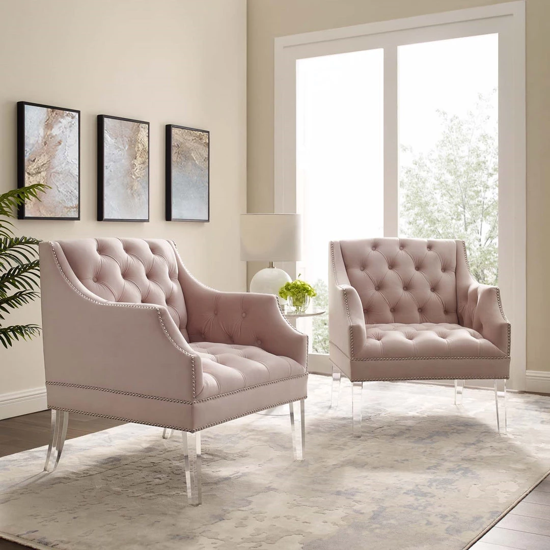 Modway Proverbial Armchair Performance Velvet Set Of 2 Living Room