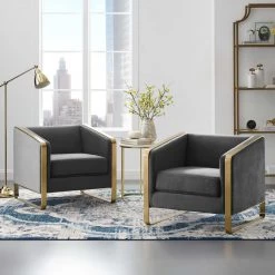 Modway Visualize Armchair Performance Velvet Set Of 2 Living Room