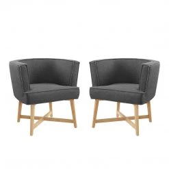 Modway Anders Accent Chair Upholstered Fabric Set Of 2 Living Room