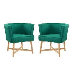 Modway Anders Accent Chair Upholstered Fabric Set Of 2 Living Room