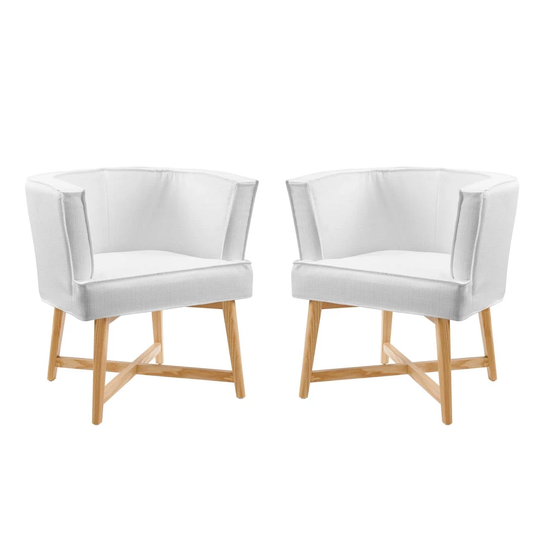 Modway Anders Accent Chair Upholstered Fabric Set Of 2 Living Room