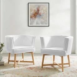 Modway Anders Accent Chair Upholstered Fabric Set Of 2 Living Room
