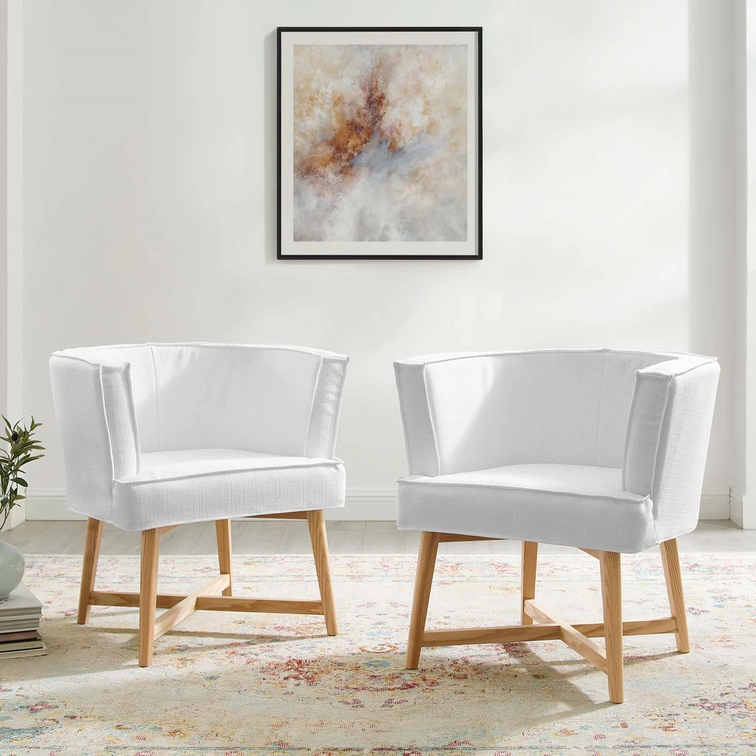 Modway Anders Accent Chair Upholstered Fabric Set Of 2 Living Room