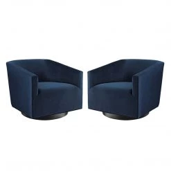 Modway Twist Swivel Chair Performance Velvet Set Of 2