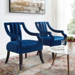 Modway Living Room Harken Accent Chair Performance Velvet Set Of 2