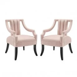 Modway Living Room Harken Accent Chair Performance Velvet Set Of 2