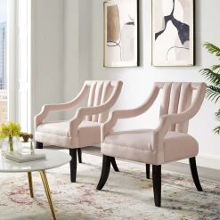 Modway Living Room Harken Accent Chair Performance Velvet Set Of 2