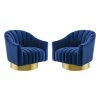 Modway Living Room Buoyant Swivel Chair Performance Velvet Set Of 2