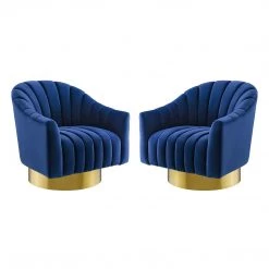 Modway Living Room Buoyant Swivel Chair Performance Velvet Set Of 2