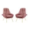Modway Summit Armchair Performance Velvet Set Of 2 In Dusty Rose Living Room