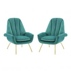 Modway Summit Armchair Performance Velvet Set Of 2 In Dusty Rose Living Room