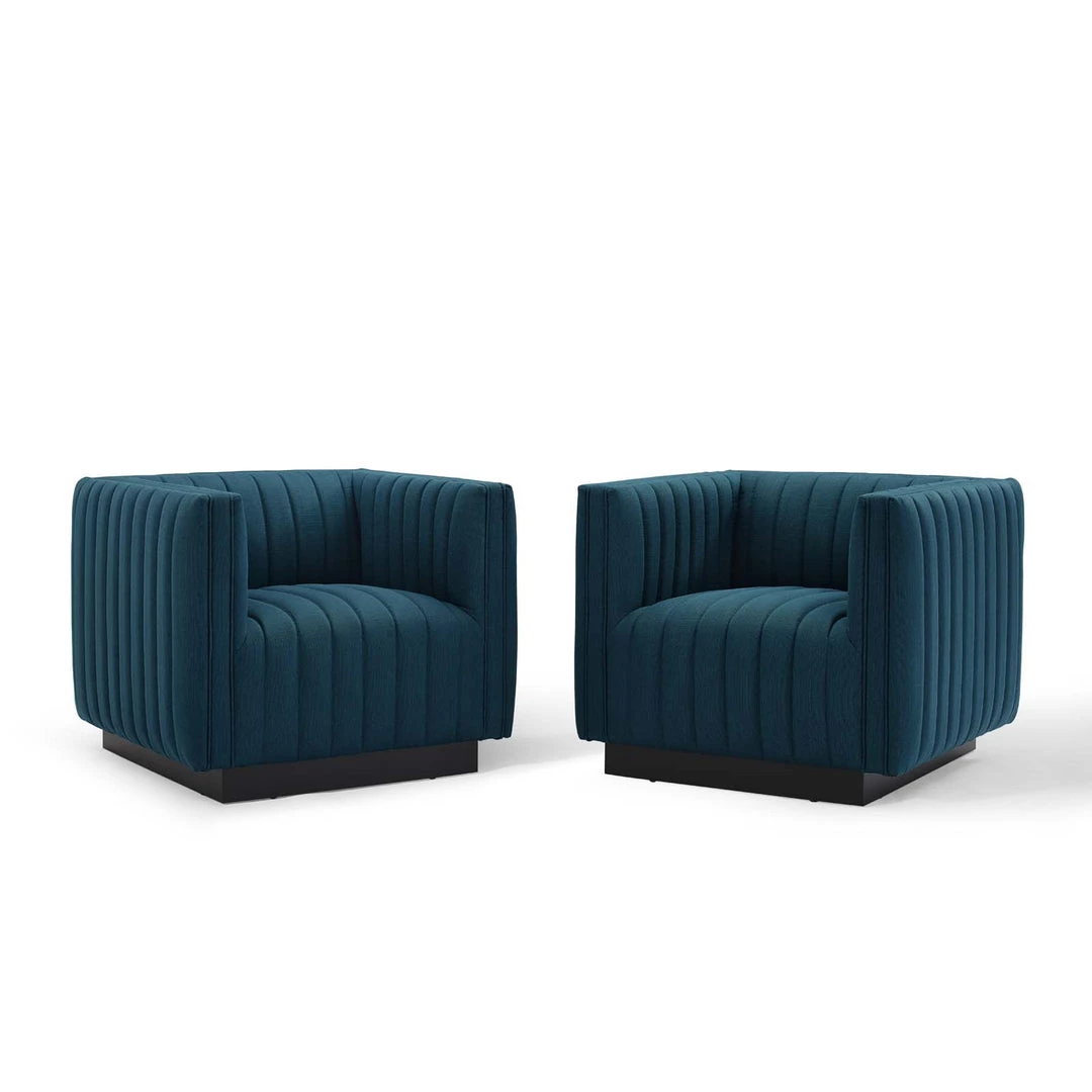 Modway Conjure Tufted Armchair Upholstered Fabric Set Of 2