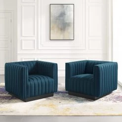 Modway Conjure Tufted Armchair Upholstered Fabric Set Of 2