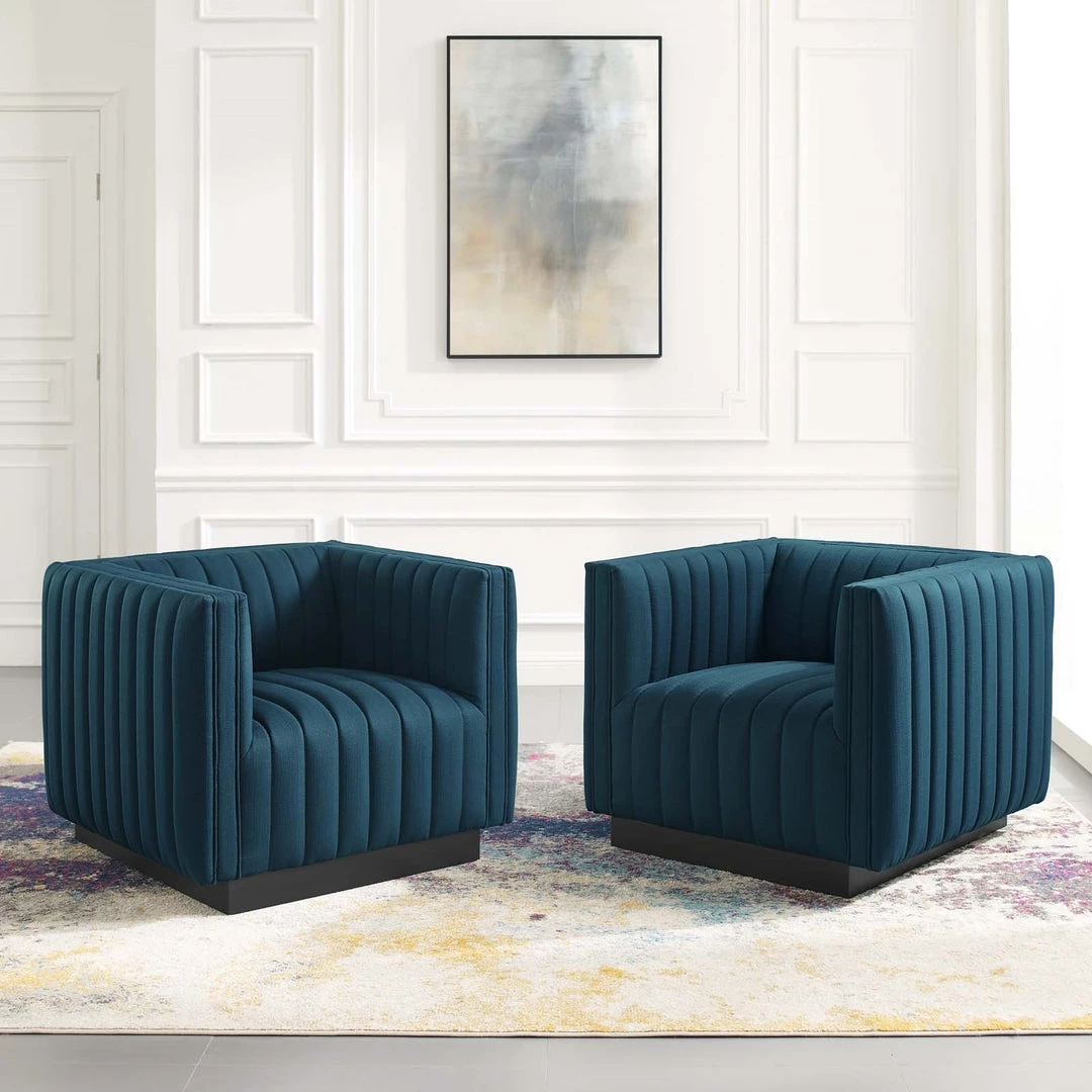 Modway Conjure Tufted Armchair Upholstered Fabric Set Of 2