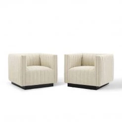 Modway Conjure Tufted Armchair Upholstered Fabric Set Of 2