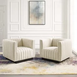 Modway Conjure Tufted Armchair Upholstered Fabric Set Of 2