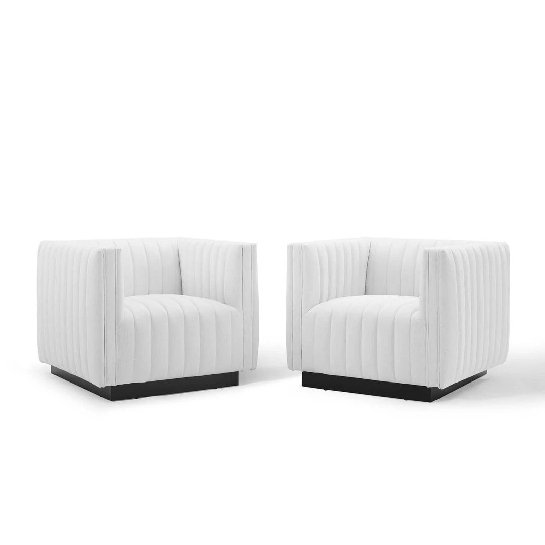 Modway Conjure Tufted Armchair Upholstered Fabric Set Of 2
