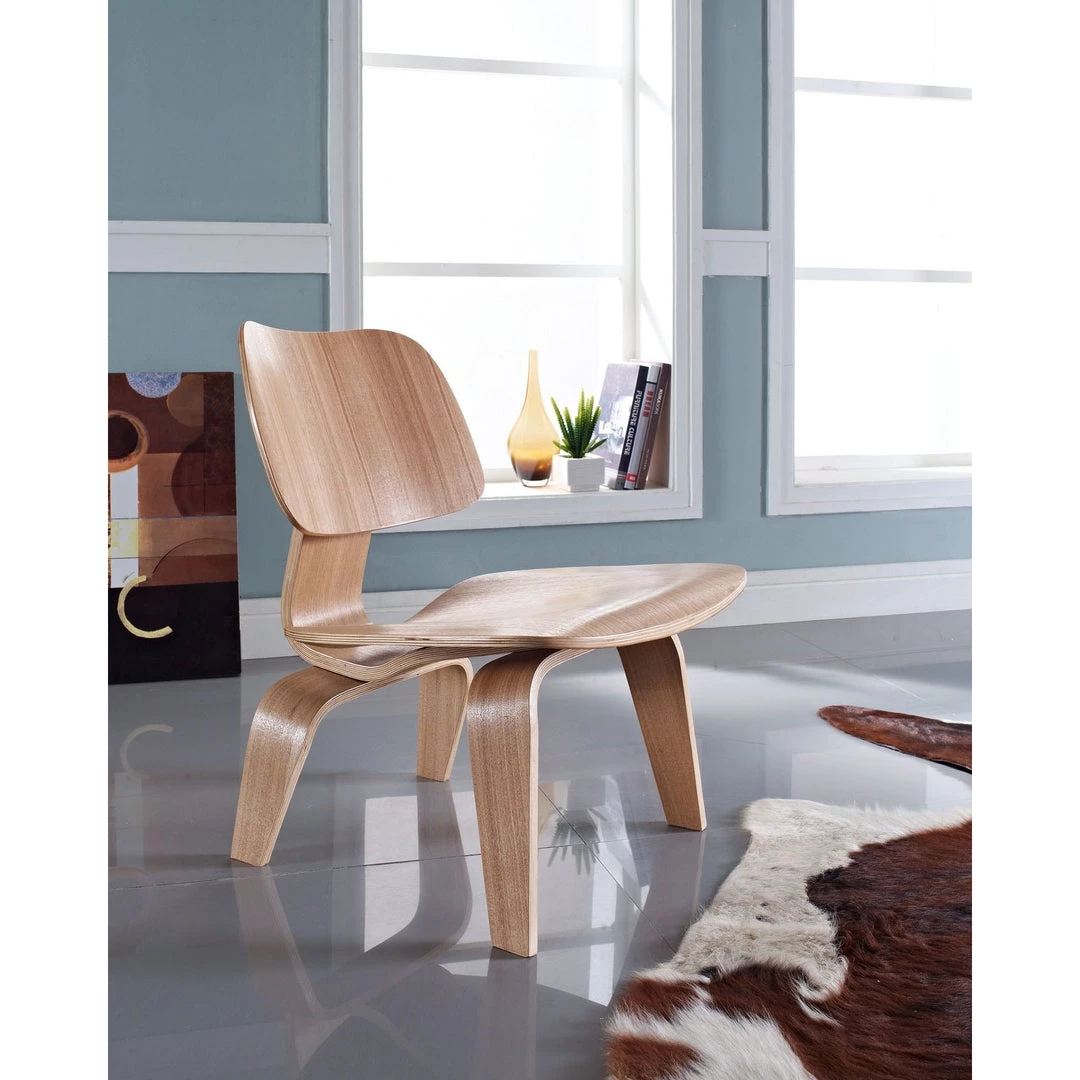 Modway Living Room Fathom Wood Lounge Chair