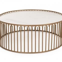 VIG Living Room Modrest Eleanor - Modern Round Marble Coffee Table