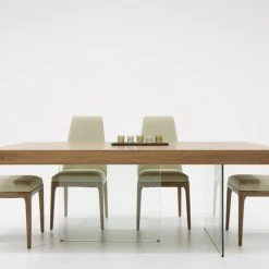 VIG Dining Room Modrest Encino Modern Walnut & Glass Dining Table
