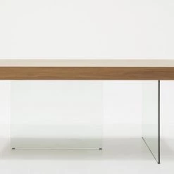 VIG Dining Room Modrest Encino Modern Walnut & Glass Dining Table