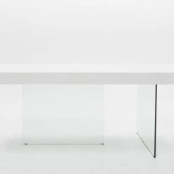 VIG Dining Room Modrest Encino Modern White & Glass Dining Table