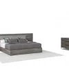 VIG Beds & Headboards Nova Domus Enzo Italian Modern Grey Oak & Fabric Bedroom Set
