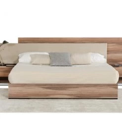 VIG Beds & Headboards Nova Domus Matteo Italian Modern Walnut & Fabric Bedroom Set