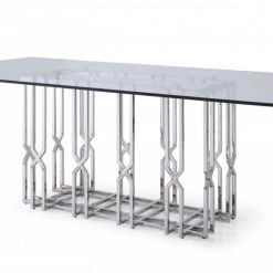 VIG Dining Room Modrest Ericson - Modern Glass & Stainless Steel Dining Table