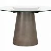 VIG Nova Domus Essex - Contemporary Concrete, Metal And Glass Round Dining Table Dining Room