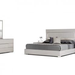 VIG Modrest Ethan Italian Modern Grey Bed Beds & Headboards