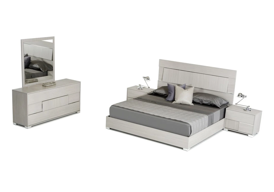 VIG Modrest Ethan Italian Modern Grey Bedroom Set By Hollywood Glam