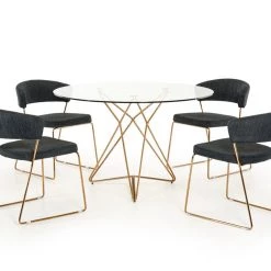 VIG Modrest Ashland Modern Glass Round Dining Table