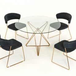 VIG Modrest Ashland Modern Glass Round Dining Table