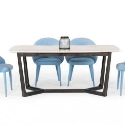 VIG Modrest Evelyn Modern White Cultured Marble Dining Table Dining Room