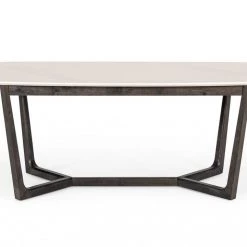 VIG Modrest Evelyn Modern White Cultured Marble Dining Table Dining Room