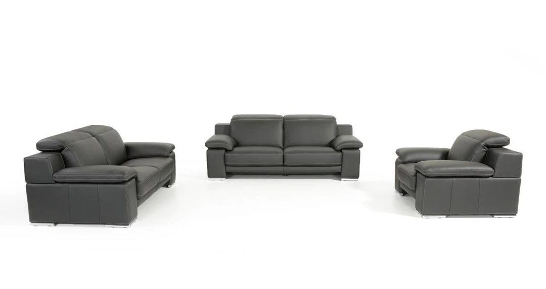 VIG Estro Salotti Evergreen Italian Modern Leather Sofa Set Living Room