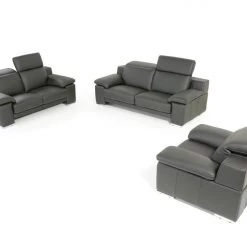 VIG Estro Salotti Evergreen Italian Modern Leather Sofa Set Living Room