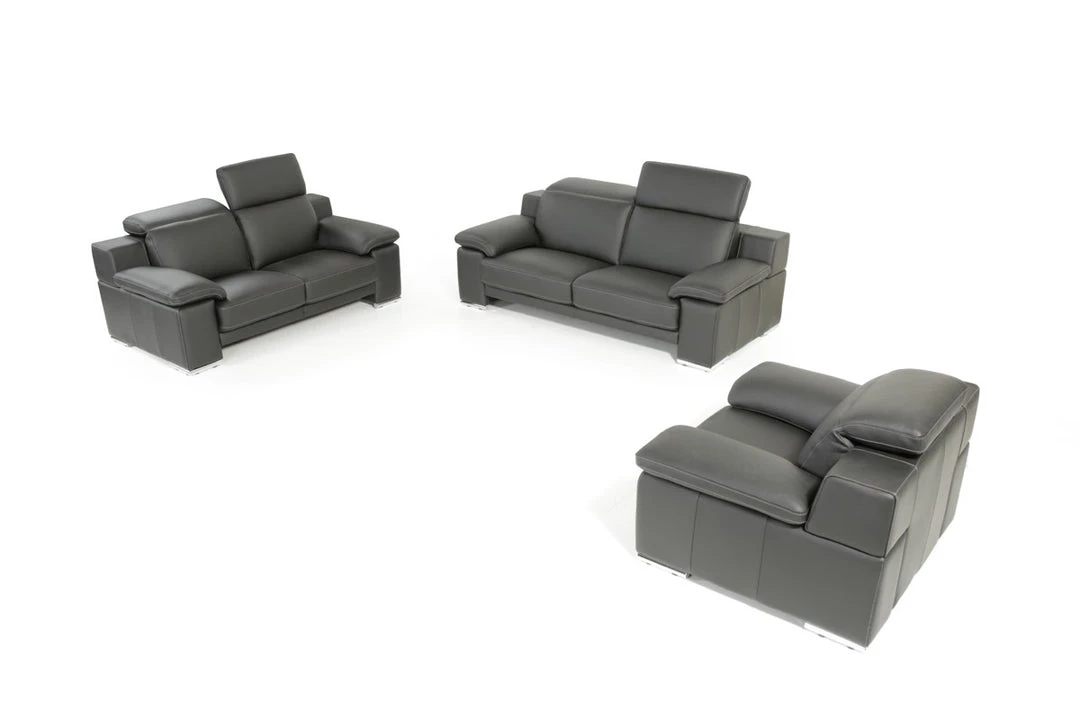 VIG Estro Salotti Evergreen Italian Modern Leather Sofa Set Living Room