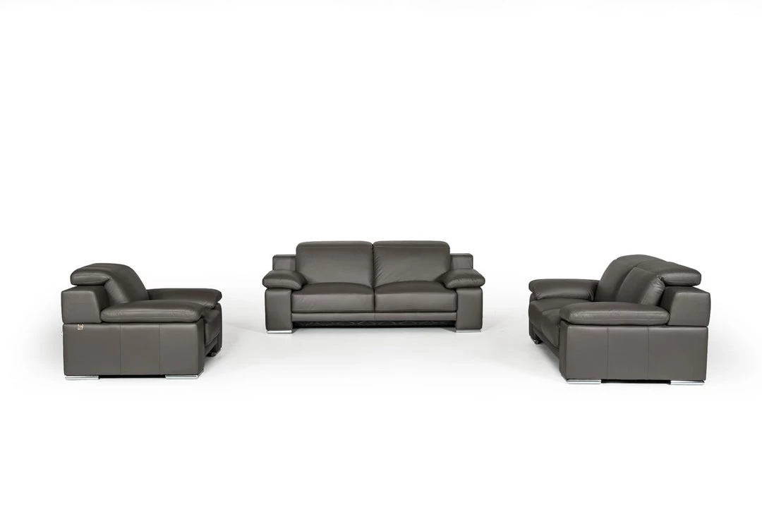 VIG Estro Salotti Evergreen Italian Modern Leather Sofa Set Living Room