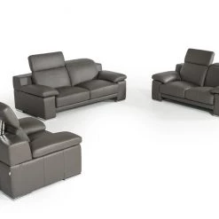 VIG Estro Salotti Evergreen Italian Modern Leather Sofa Set Living Room