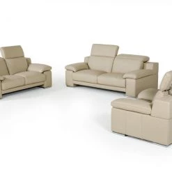 VIG Estro Salotti Evergreen Italian Modern Leather Sofa Set Living Room