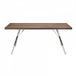 VIG Dining Room Modrest Stark Modern Walnut & Stainless Steel Dining Table