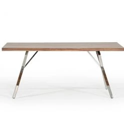 VIG Dining Room Modrest Stark Modern Walnut & Stainless Steel Dining Table