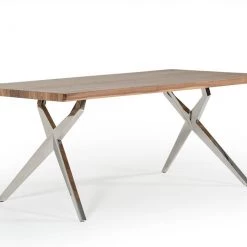 VIG Dining Room Modrest Stark Modern Walnut & Stainless Steel Dining Table