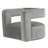 VIG Modrest Fanny - Modern Swivel Grey Velvet Accent Chair