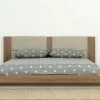 VIG Nova Domus Fantasia - Contemporary Walnut & Grey Bed With Two Nightstands
