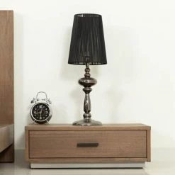 VIG Nova Domus Fantasia - Contemporary Walnut & Grey Bed With Two Nightstands