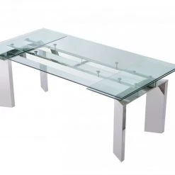 VIG Modrest Viking - Modern Extendable Glass Dining Table Dining Room